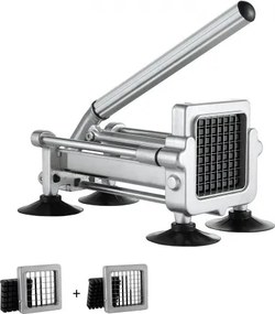 VEVOR Frietsnijder, aardappelsnijder met roestvrijstalen messen van 1/2 inch en 3/8 inch, handmatige aardappelsnijder met zuignappen en handvat, ideaal voor aardappelen, friet en groenten