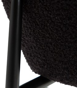 Dan-Form Orbit Barstoel Zwart Shimmer Boucle Met Hoge Rugleuning