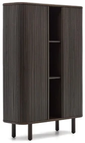 Kave Home Mailen Houten Kast Met Latjes Schuifdeuren Bruin - 110x40x160cm.