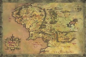 Kunstafdruk The Lord of the Rings - Middle Earth