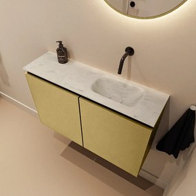 Mondiaz Ture DLux toiletmeubel 80cm oro met wastafel opalo rechts zonder kraangat