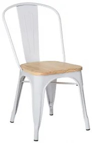 Stapelbare Lix Eetkamerstoelen Set Van 4 Natuurlijk Hout - Wit - Sklum