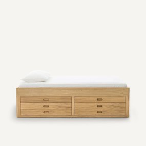 Platform bed, fineer eik Octavo