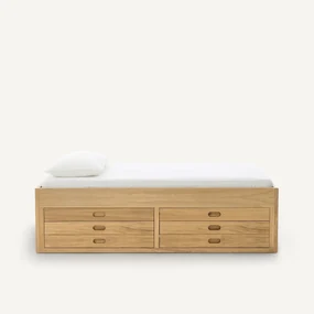 Platform bed, fineer eik Octavo