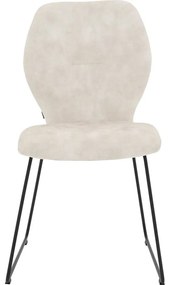 Goossens Eetkamerstoel Hera wit velvet stof leuning, modern design