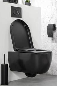 Plieger Vigo vrijstaande toiletborstel met deksel mat zwart