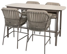 Manolo Capalbio high dining tuinset 180x90xH90 cm 5 delig keramiek terre 4 Seasons Outdoor