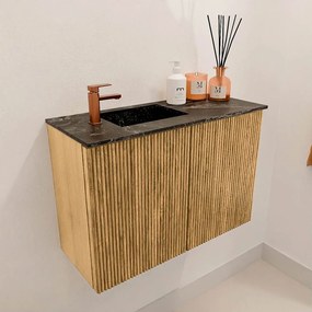 Mondiaz Joya DLux 60cm toiletmeubel oak met wastafel faye links 1 kraangat lava