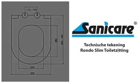 Sanicare Rondo randloos compact wandcloset met bidetsproeier en softclose zitting