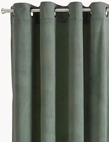 Fluwelen dim-out gordijnen Nora met ringen, 2-delig, B 140 cm
