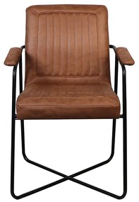 Eetkamerstoel - Henry - lederlook Soft cognac