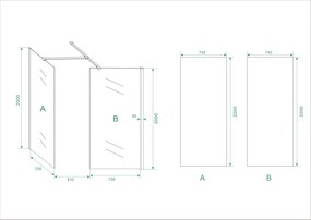 Mueller inloopdouche combinatie set 130x80x200 10mm