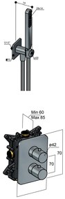 Hotbath Gal IBS40ACR inbouwdouche met glijstang en 27x40cm hoofddouche chroom