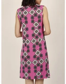 Jurk Roze Admas  Mouwloze zomerjurk Art Deco fuchsia