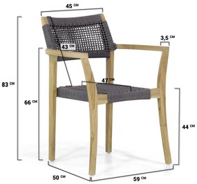 Tuinset 8 personen 300 cm Rope Grijs Lifestyle Garden Furniture Dallas/Brighton