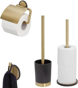 Tiger Tune toiletaccessoires set 4-delig vrijstaand Messing geborsteld/Zwart