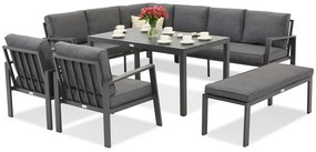 Zakintos Comida 7 hoekbank met bank antraciet Garden Point
