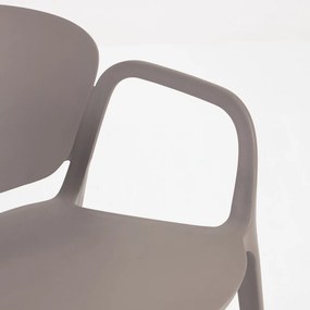 Kave Home Ania Plastic Tuinstoel Stapelbaar Bruin