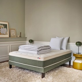 Hybride matras met veren + schuim, stevige ondersteuning, omhullend comfort