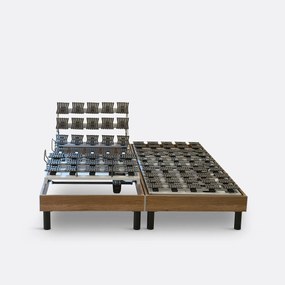 Premium elektrisch bed met noppen met houteffect