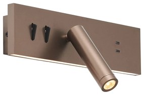 Wandlamp brons verstelbaar met USB-C incl. LED - Modric Modern Binnenverlichting Lamp