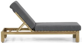 Santika Furniture Santika Arlington Lounger Met Antraciet Kussen Teak Old Teak Greywash