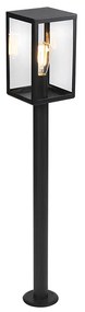 Moderne buitenlamp zwart met glas 100,5 cm - Rotterdam Modern E27 IP44 Buitenverlichting