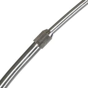 Moderne booglamp staal met grijze stoffen kap - Arc Basic