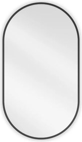 Mexen Loft ovale badkamerspiegel 80 x 45 cm, zwarte lijst - 9851-080-045-000-70