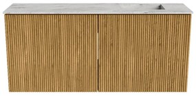 Mondiaz Joya DLux 90cm toiletmeubel oak met wastafel faye rechts 1 kraangat glace