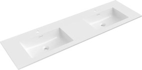 Mexen Otis ingebouwde dubbele wastafel 161 x 46,5 cm, glanzend wit - 25181600D