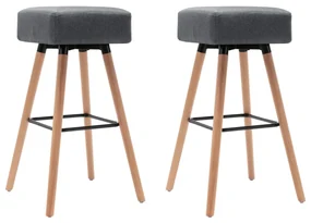 vidaXL Barstoelen 2 st stof lichtgrijs