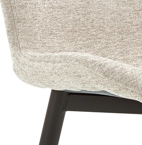 FIORA Beige (stof Apia 453)/zwart frame - MODERNE GESTOFFEERDE STOEL VOOR WOONKAMER/EETKAMER LOFT