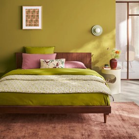 Bed + lattenbodem in walnoot en walnootfineer, Quilda