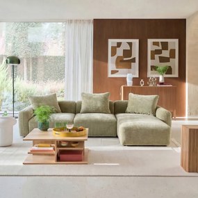 Linker longchairelement, voor modulaire bank, in jacquard chenille, AMAD