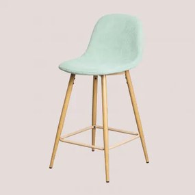 Hoge Kruk Van Glamm-corduroy Groen – Mint & ↑65 Cm & Natuurlijk Hout - Sklum