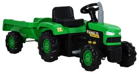 vidaXL Traptractor met aanhanger groen en zwart