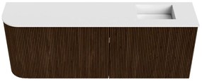 Mondiaz Joya 110cm toiletmeubel ronding links walnut met wastafel faye rechts zonder kraangat talc