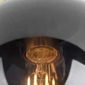 Art Deco plafondlamp messing met zwart glas - Pallon Art Deco E27 bol / globe / rond Binnenverlichting Lamp