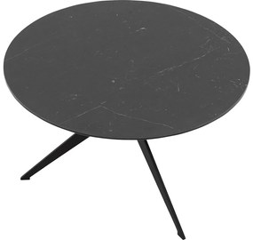 Goossens Excellent Salontafel Cipressen rond, keramiek zwart, modern design, 60 x 36 x 60 cm