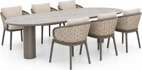 Tuinset 6 personen 240 cm Aluminium Taupe Apple Bee Pine