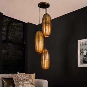 Getrapte Hanglamp Brons Met Gaatjes