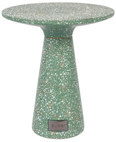 Zuiver Victoria Green Terrazzo Bijzettafel Rond - Groen - 41 X 41cm.