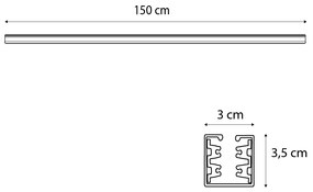 Moderne 3-fase rail wit 150cm - 3-Phase Modern Binnenverlichting Lamp