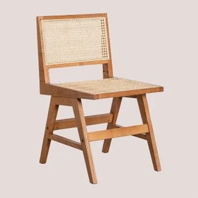 Eetkamerstoel Van Essenhout En Rotan Lali Ash Brown - Sklum