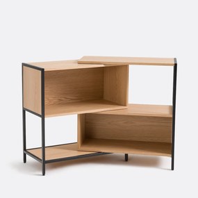 Eiken fineer modulaire en uittrekbare consoletafel Volga