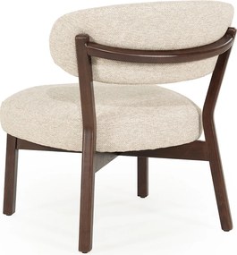 Eleonora Mikky Design Fauteuil Walnoot En Taupe Stof