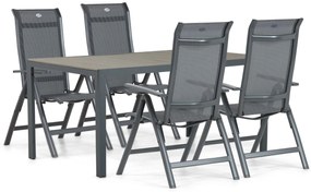 Tuinset 4 personen 160 cm Aluminium/textileen Grijs Hartman Alice/Solare