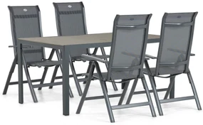 Tuinset 4 personen 160 cm Aluminium/textileen Grijs Hartman Alice/Solare