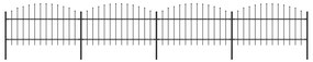 vidaXL Tuinhek met speren bovenkant (1-1,25)x6,8 m staal zwart